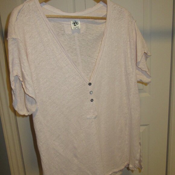 Free People Light Pink Short Sleeve Tee - Picture 2 of 3
